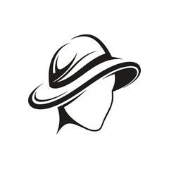 Mysterious Figure Head with Fedora. A shadowy profile wearing stylish headwear, conveying intrigue and an unknown identity. Perfect for themes of suspense, espionage, or vintage elegance.