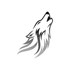 Powerful Wolf Howling Silhouette. A sleek illustration of a lupine's cry, this design embodies courage, instinct, and connection to the wild. Ideal for branding or avatars.