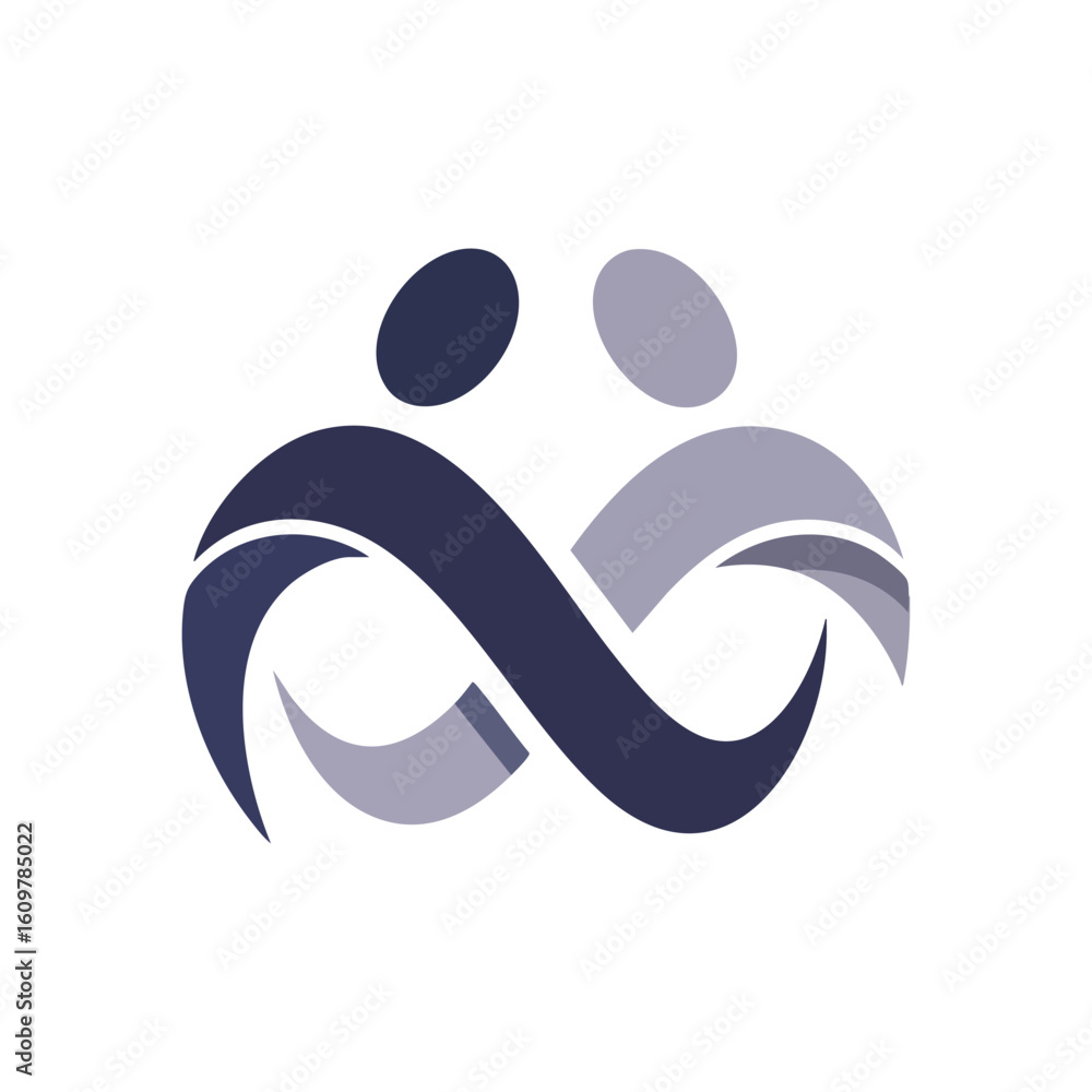 Aufkleber intertwined abstract unity symbol. stylized graphic representing harmonious human interaction and bo