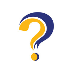 Abstract Question Mark Design. Vibrant blue and gold graphic signifying inquiry, mystery, or the pursuit of understanding. Perfect for concepts of discovery, problem solving, and answers.