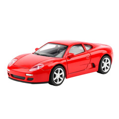Obraz premium Red sports car toy against black