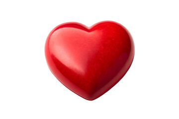 Shiny Red Heart Shape Isolated on White Background