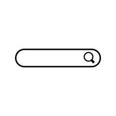 Search bar icon with a magnifying glass located on the right side of the rectangular shape