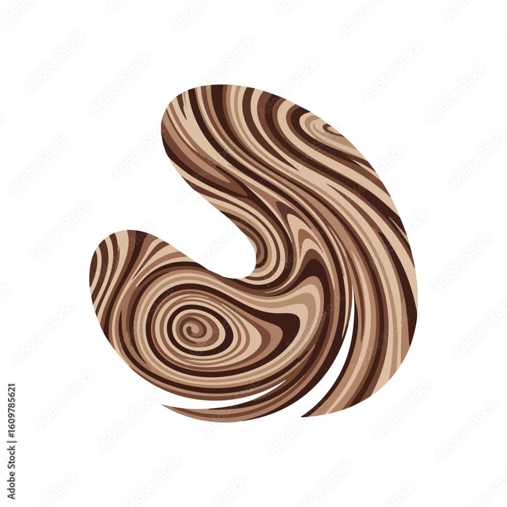 Poster abstract coffee swirl pattern. non-representational wave motif in warm chocolate and caramel hues, c