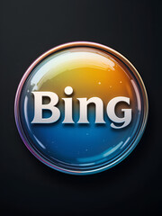 Bing Big Logo four color glass button icon