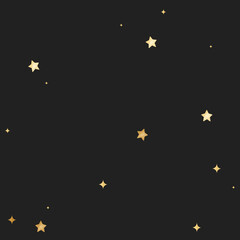 Halloween Watercolor seamless pattern illustration on black background with gold star, cute spooky elements collection for kids party, invitation, card, decoration, digital paper, wallpaper and fabric