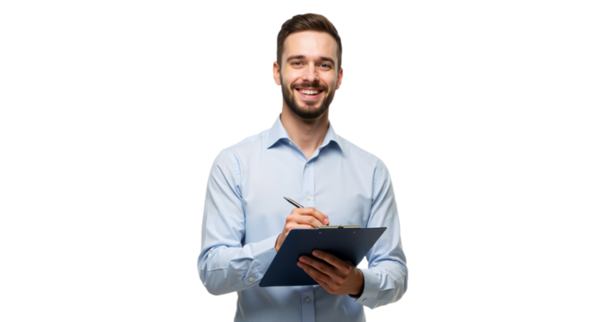 Professional with Clipboard: Organized, Friendly, and Ready for Action - Powered by Adobe