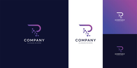 Best Biotechnology molecule atom dna chip icon, molecule symbol, initial letter R molecule vector logo design