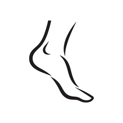 Elegant Human Foot Outline Drawing. Graceful leg form sketch on a dark background. This minimalist illustration conveys concepts of wellness, balance, and bodily health.