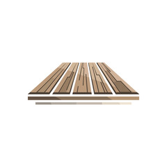 Natural Wooden Plank Surface. Detailed vector artwork of a brown timber platform. This versatile design offers a clean foundation, suitable for showcasing products or text.