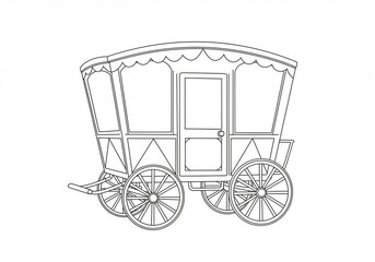 circus wagon outline