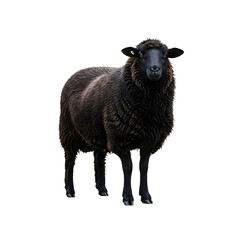 Black sheep portrait against black background
