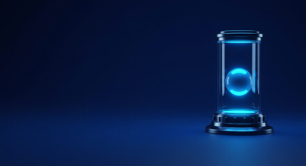background Glowing orb in futuristic container technology concept science fiction design element