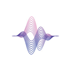 Dynamic Sound Wave Abstract Design. Vibrant gradient waves depict a sound frequency or data flow. This modern graphic symbolizes digital innovation, energy, and auditory sensing.