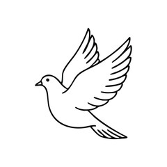 Elegant White Dove Soaring. This graceful bird embodies tranquility and liberty. Its pristine form against a dark ground represents serenity, fresh starts, and spiritual ideals.