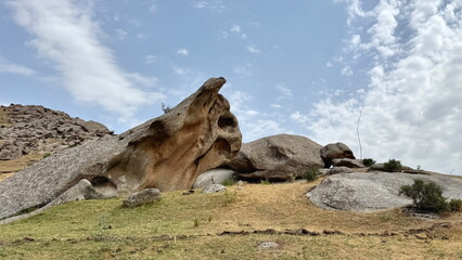 Hiking on the foothill of Glissar Mountains in Samarkand, Uzbekistan