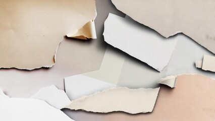 Torn paper collage