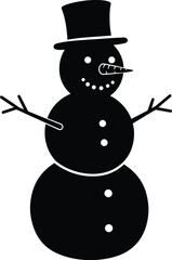snowman in silhouette Christmas theme 