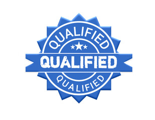 Qualified Badge EPS Vector – Certification Stamp Design on White Background 