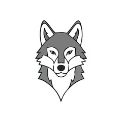 Regal Wolf Head Icon Illustration. This minimalist depiction of a powerful canine's face embodies the untamed spirit of the wild. Represents wisdom and freedom.