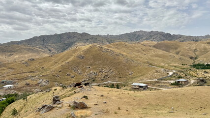 Hiking on the foothill of Glissar Mountains in Samarkand, Uzbekistan