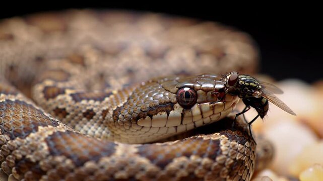 Close up of a python snake showing its scales and tongue in nature high quality 4k cinematic videos footages
