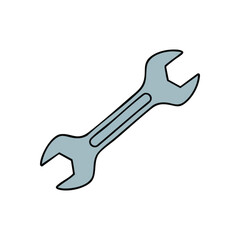 Adjustable Wrench Tool Graphic. A clean illustration of a useful instrument. It conveys themes of maintenance, construction, and technical solutions. Perfect for various interfaces.