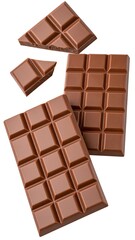 Fototapeta premium Chocolate bar pieces in the air