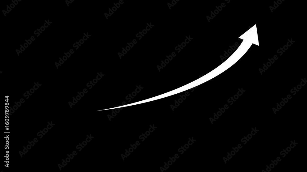 Poster abstract arrow business graph icon animation black background.