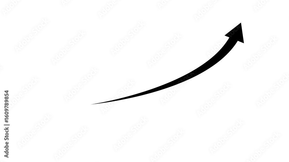 Poster abstract arrow business graph icon animation white background.