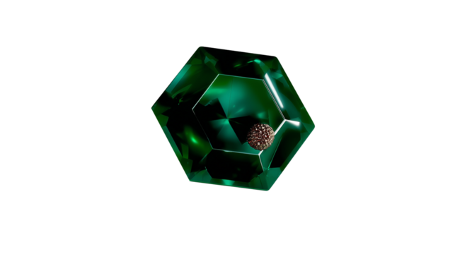 This luxurious emerald image captures the essence of fine craftsmanship and has a pure, floating appearance. The gem is free of any distractions, with absolutely no shadows or reflections, allowing fo