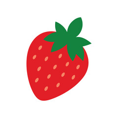 A colorful strawberry with green leaves vector illustration