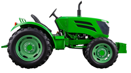 Green tractor isolated on transparent background