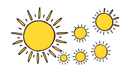 Cartoon sun, Flat sun icons, Summer sun, Sunshine vector, Sun illustration, Sunny weather icon, Radiant sun, Sun rays icon, Sun clipart, Solar vector, Sun emoji, Abstract sun icons, Hand-drawn sun, Su