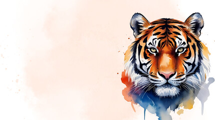 Tiger head art with copy space area 
