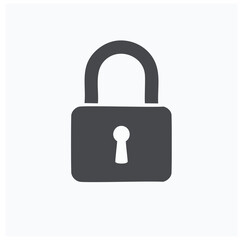 Dark grey padlock with white keyhole security protection