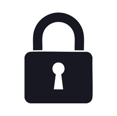 Dark padlock with white keyhole symbol security protection