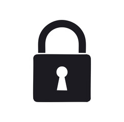 Dark padlock with white keyhole symbol security protection