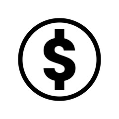 Dollar sign on transparent background 
