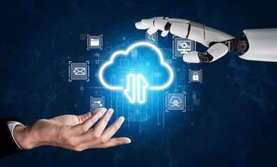 AI artificial intelligence optimizes cloud infrastructure with virtual assistants and intelligent...