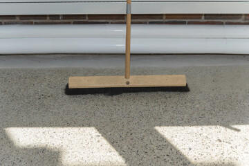 wood push broom