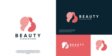 beauty logo, hairstylist, professional and luxurious, graphic vector illustration