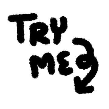 try me png outline, cute cartoon handdraw clipart kids doodle element hand drawn doodle, handwriting clipart, kawaii kids drawing, funny character, childlike sketch, handwritten words,
