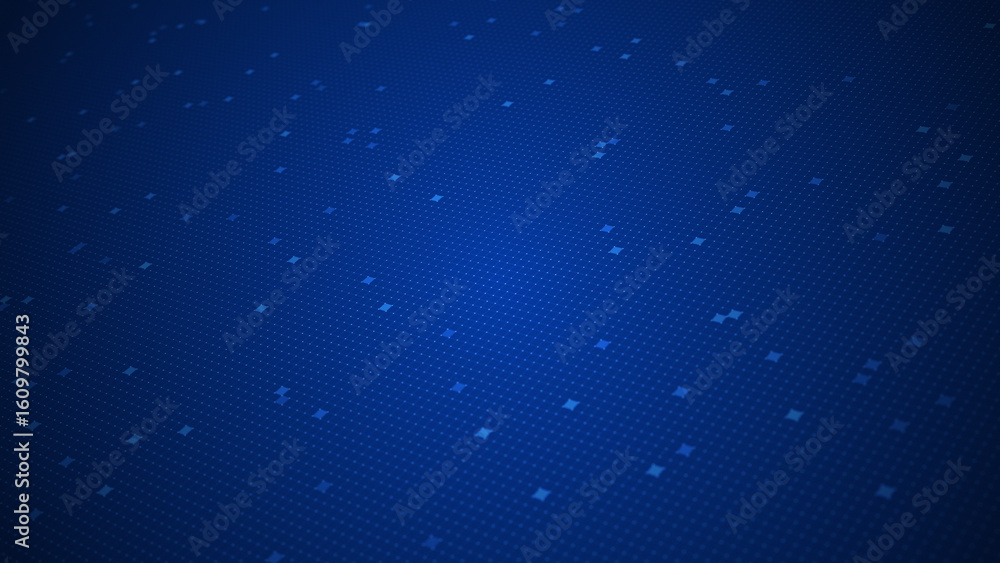 Aufkleber abstract blue digital background with glowing squares and dot grid, technology data network concept,