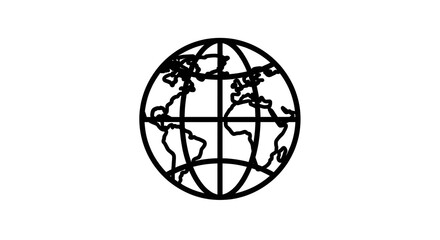 Global earth outline illustration for geography and world map representation