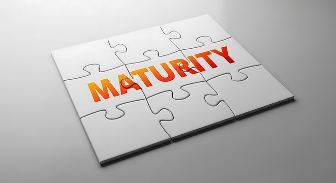 Puzzle pieces forming the word maturity