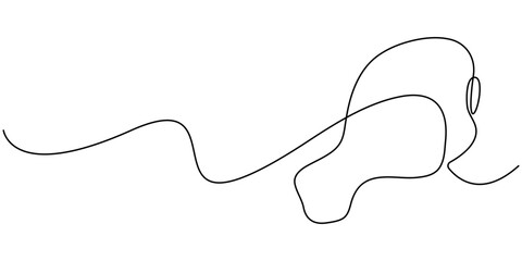 Obraz premium Chicken hindquarter one line continuous drawing. Fresh chicken meat continuous one line illustration. Vector minimalist linear illustration, Fried Chicken Single Line Icon, One Continuous Line Drawing