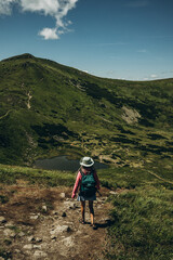 Obraz premium hiker in the mountains