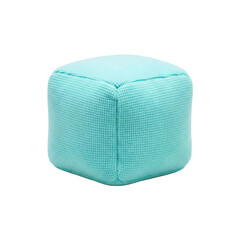 Fototapeta premium A serene, light teal cube ottoman, perfect for adding a touch of modern minimalist style to any room. Its soft texture and calming color invite relaxation and tranquility.