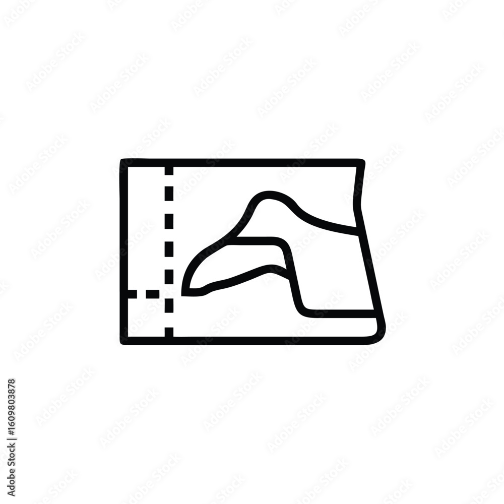 Poster outline graphic a land plot with dashed lines indicating division boundary